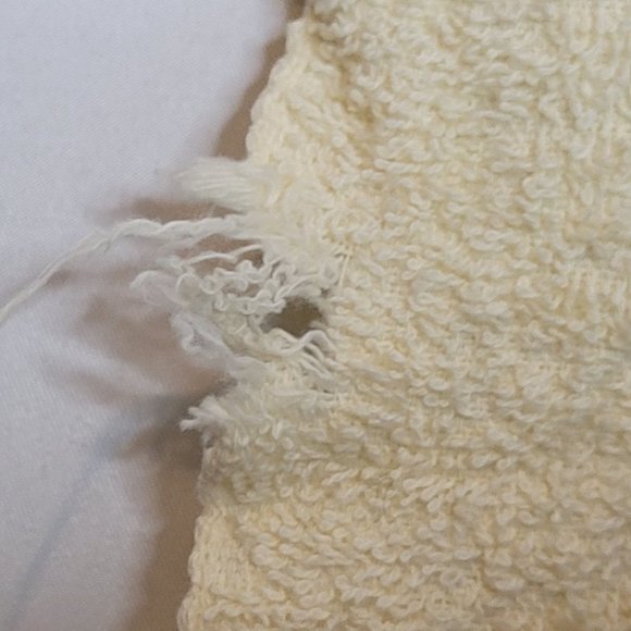 Vintage Muscogee Bath Towel Sculpted P Willows Design Pale Yellow Edge Wear - Picture 5 of 11